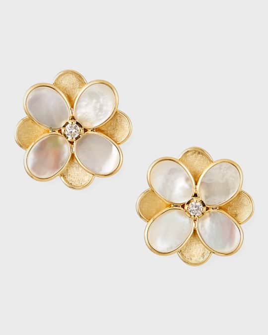 Marco Bicego Petali Stud Earrings with White Mother-of-Pearl | Neiman ...