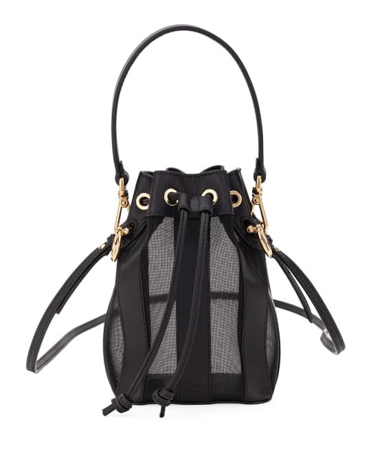 Fendi Mon Tresor Mini Leather & Mesh Bucket Bag | Neiman Marcus