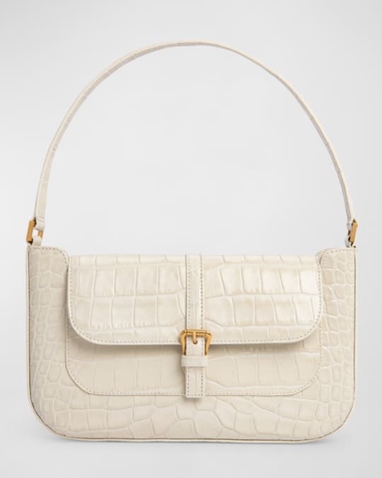 BY FAR Miranda Croco Embossed Shoulder Bag Neiman Marcus