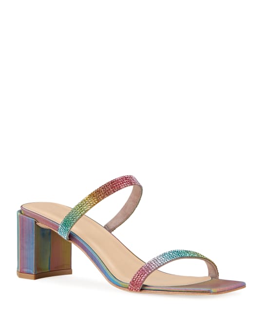 BY FAR Tanya Rainbow Studded Leather Sandals | Neiman Marcus