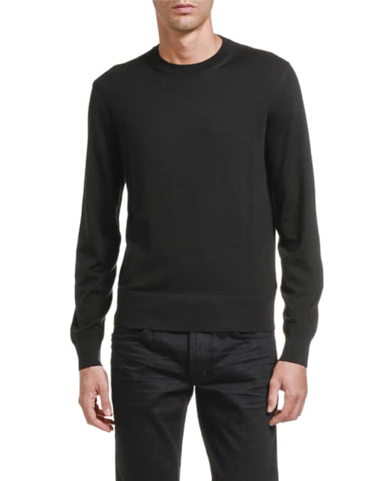 TOM FORD Men's Fine-Gauge Merino Crewneck Sweater | Neiman Marcus
