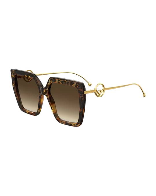 Fendi Square FF Pattern Acetate Sunglasses Neiman Marcus