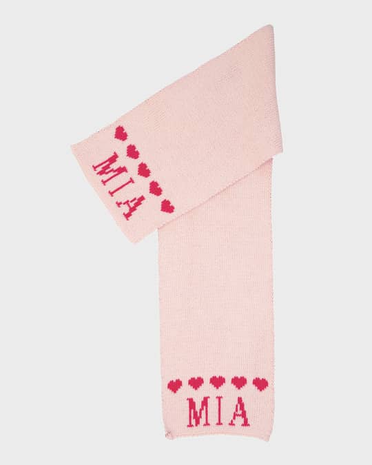 Kid's String of Hearts Scarf, Personalized