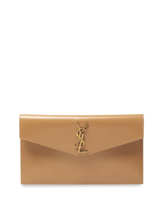 SAINT LAURENT Uptown textured-leather pouch