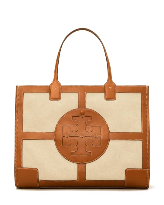 Tory Burch Ella Canvas Quadrant Top Handle Tote Bag Neiman Marcus
