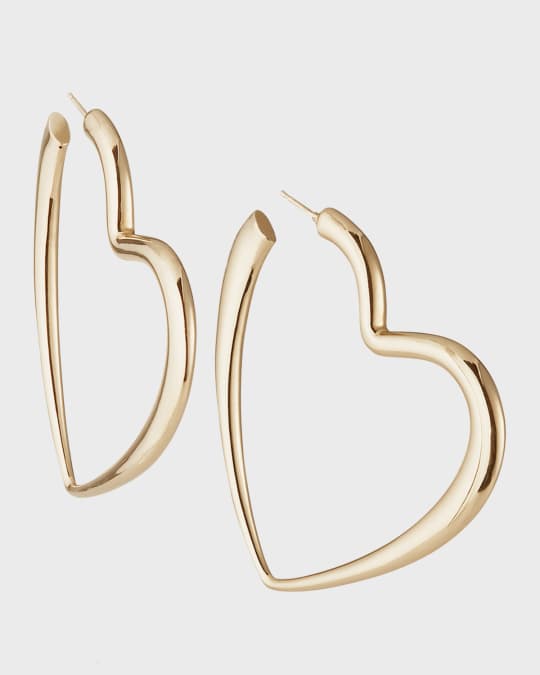 14k Graduated Heart Hoop Earrings