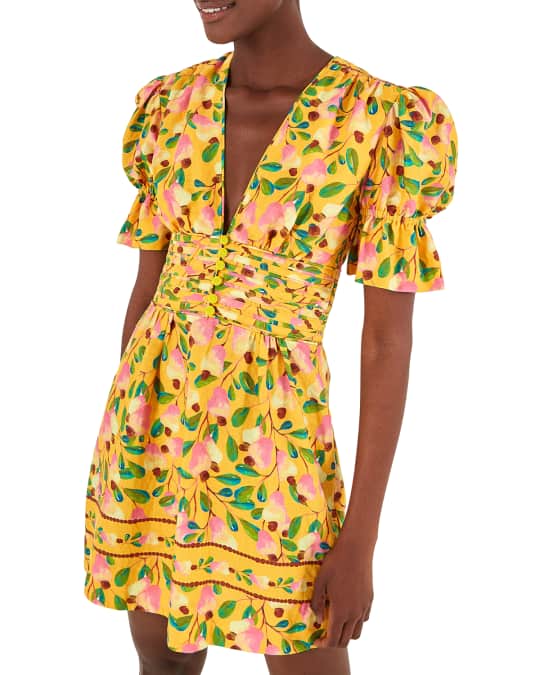 Farm Rio Cashew Printed Mini Dress | Neiman Marcus