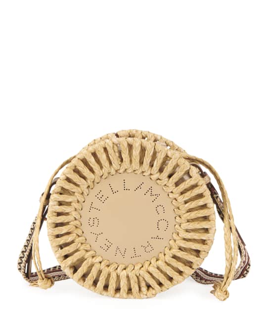 Stella McCartney Round Woven Raffia Shoulder Bag Neiman Marcus