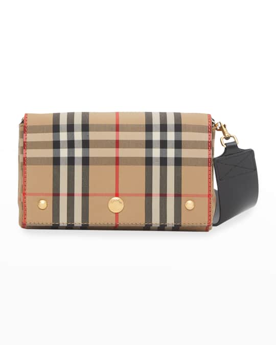 Burberry Neutral Hackberry Vintage Check Leather Cross Body Bag
