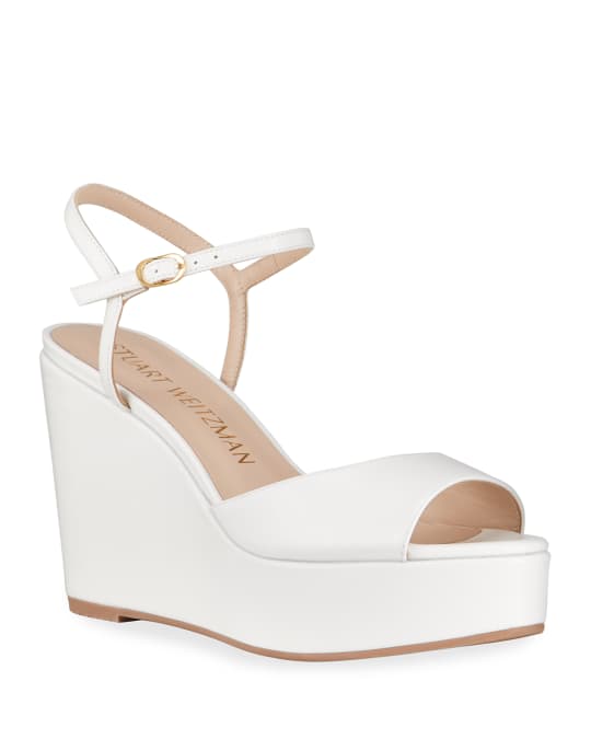 Stuart Weitzman Palmina Wedge Peep-Toe Sandals | Neiman Marcus