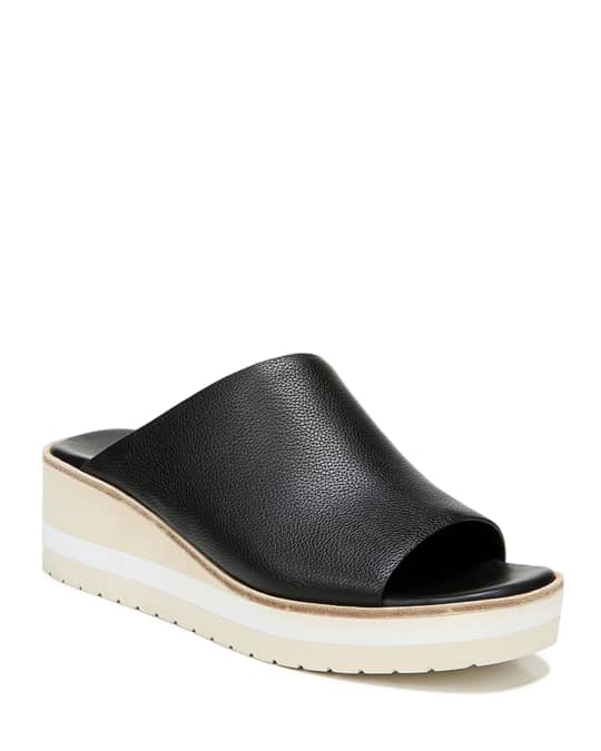 Vince Sarria Leather Wedge Slide Sandals | Neiman Marcus