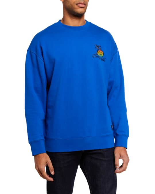 Men's Embroidered-Chest Crewneck Sweatshirt
