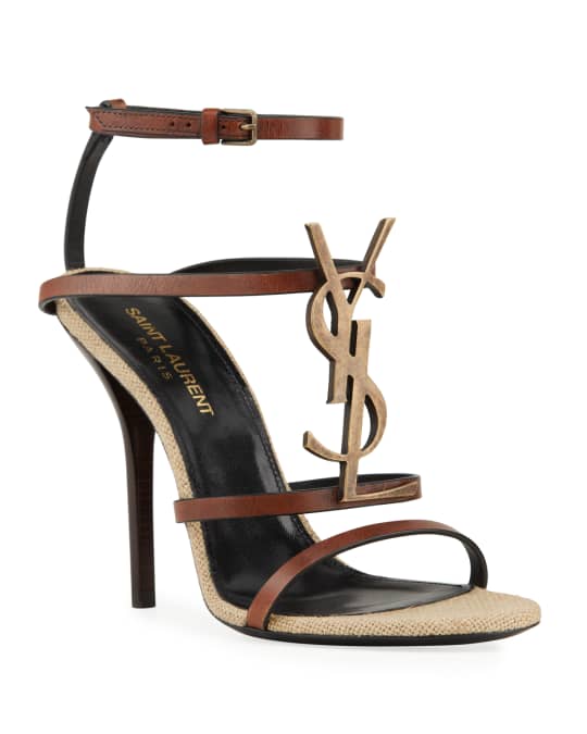 Saint Laurent Cassandre YSL 110mm Sandals | Neiman Marcus