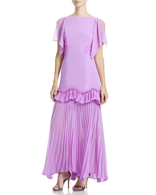 Halston Dramatic Pleated Gown Neiman Marcus