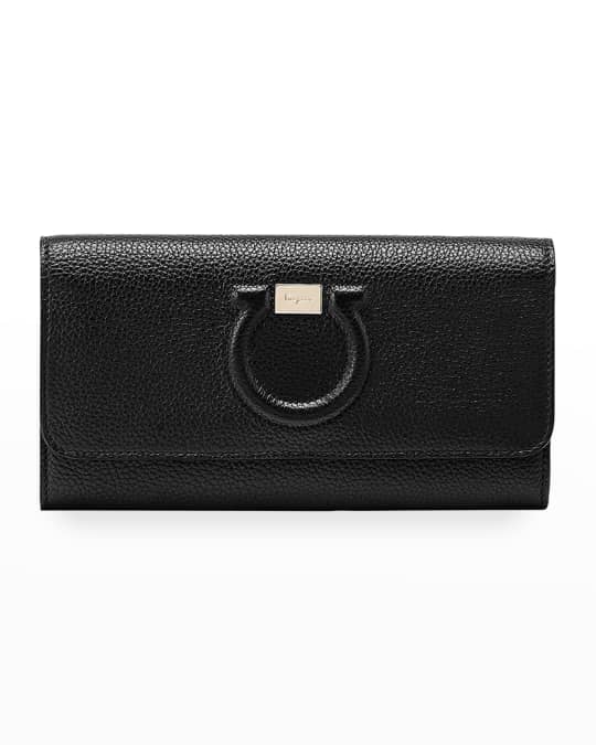 Ferragamo Gancio City Grainy Leather Wallet on Chain Neiman Marcus