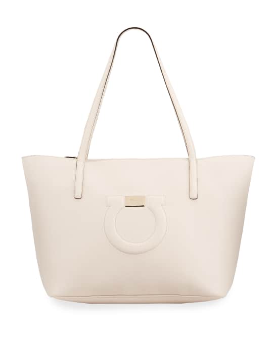 Salvatore Ferragamo Gancio City Grainy Leather Tote Bag Neiman