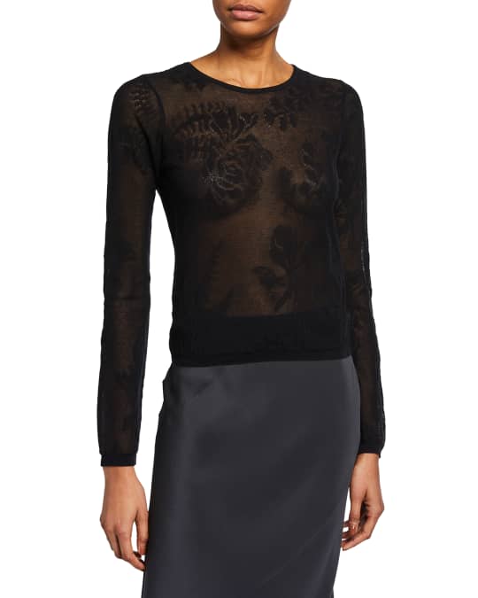 Vince floral lace online stitch pullover