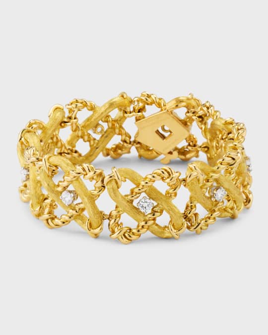 NM Estate Estate Tiffany 18K Yellow Gold Alternating Diamond Twist