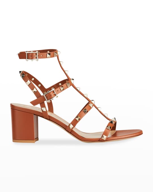 Valentino Garavani Rockstud Smooth Calf City Sandals | Neiman Marcus