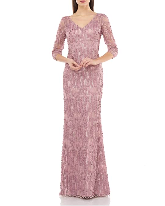 Carmen marc valvo infusion petals embellished gown 2025