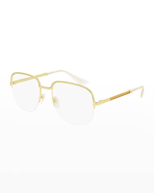 小物 archive GUCCI Half-Rim Eyewear Gucci Men's Half-Rim Square Optical Glasses | Neiman Marcus