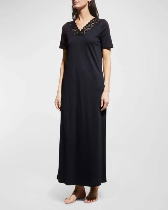 Hanro Moments ShortSleeve Long Nightgown Neiman Marcus