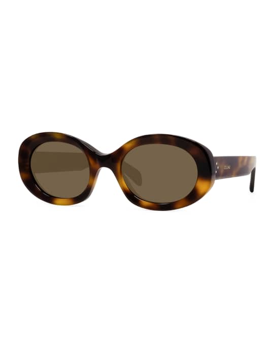 Celine Polarized Oval Acetate Sunglasses | Neiman Marcus
