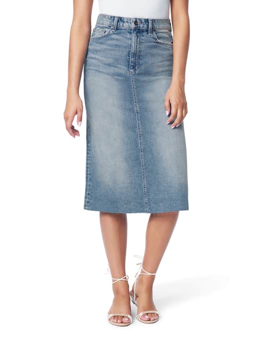 Joe's Jeans The A-Line Skirt with Cut Hem | Neiman Marcus
