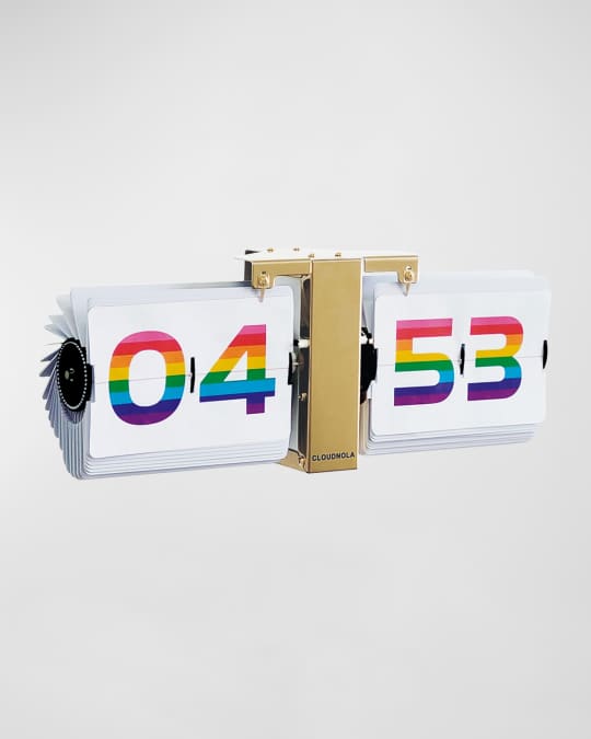 Cloudnola Flipping Out Text Wall and Tabletop Flip Clock, Zwart en Wit, Batterij Werkt Digitaal Display