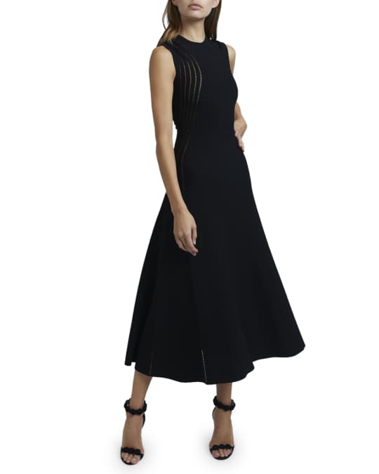ALAIA Sheer-Seamed A-Line Dress | Neiman Marcus