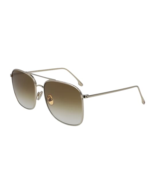 Victoria Beckham Aviator Metal Sunglasses | Neiman Marcus