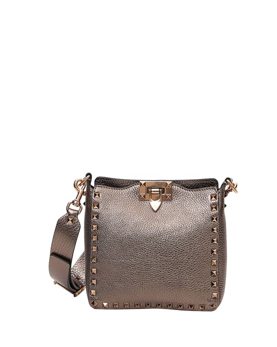 Rockstud mini vitello online stampa leather hobo bag