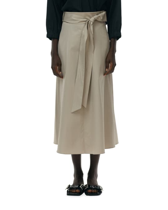 Eco Poplin Wrap Skirt