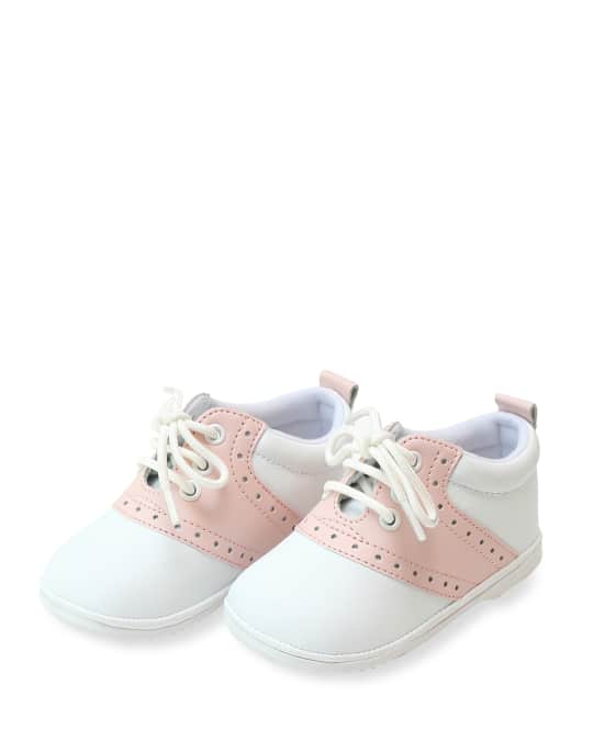 Addie Two-Tone Leather Saddle Oxford Shoes, Baby