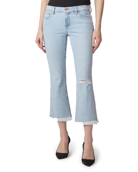 Selena Mid-Rise Cropped Boot-Cut Jeans