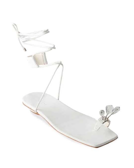 Tibi Shin Jeweled Toe Ring Ankle Sandals Neiman Marcus