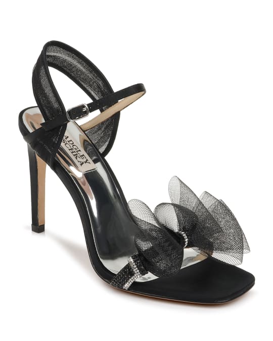 Badgley Mischka Jessica Sandals with Bow Neiman Marcus