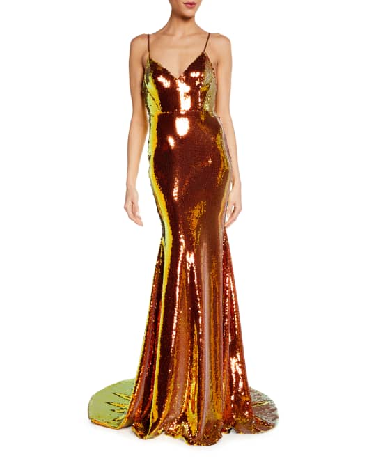Alex Perry Aldridge Iridescent Sequined Mermaid Gown | Neiman Marcus
