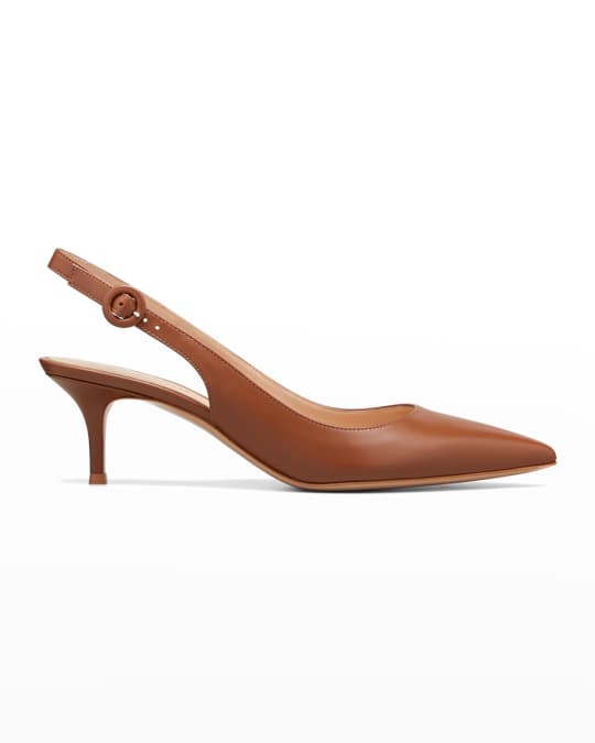 Gianvito Rossi 55mm Leather Slingback Pumps | Neiman Marcus