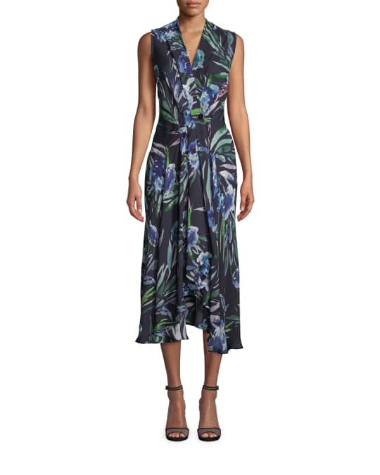 blue and pink plus size dress Nicole Miller Women's Plus Twist Knot Mini Dress Blue / XXL