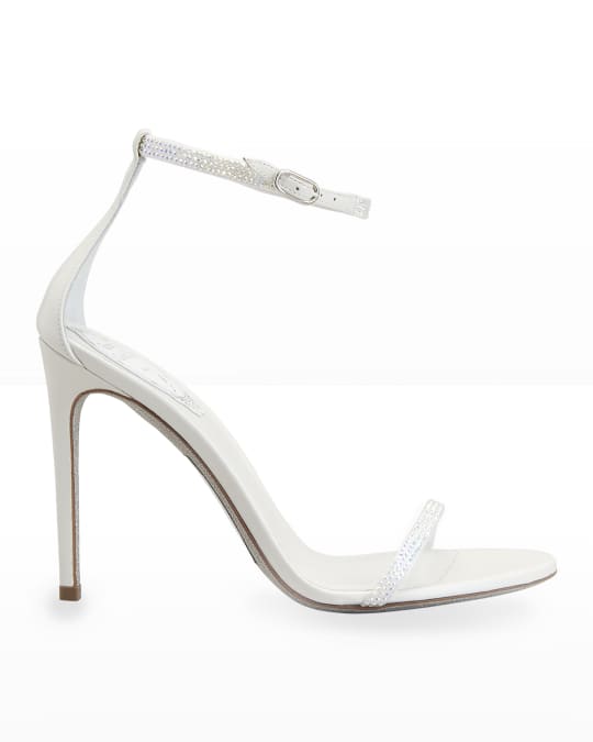 Rene Caovilla 105mm Crystal Ankle-Wrap High-Heel Sandals | Neiman Marcus