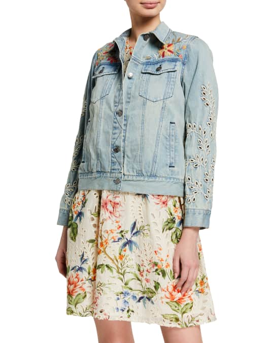 Johnny was eyelet denim jacket clearance