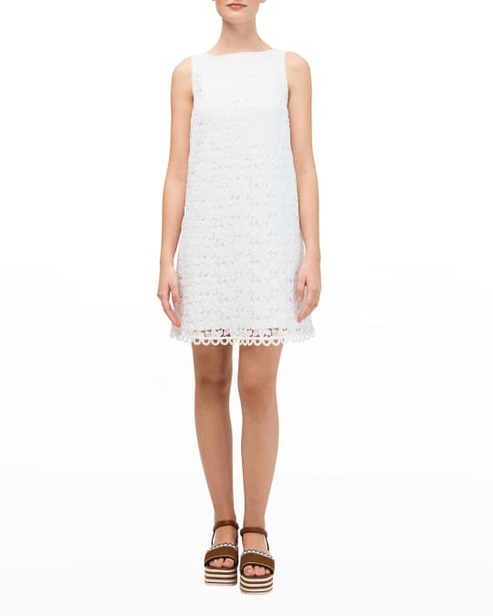 leaf lace shift dress