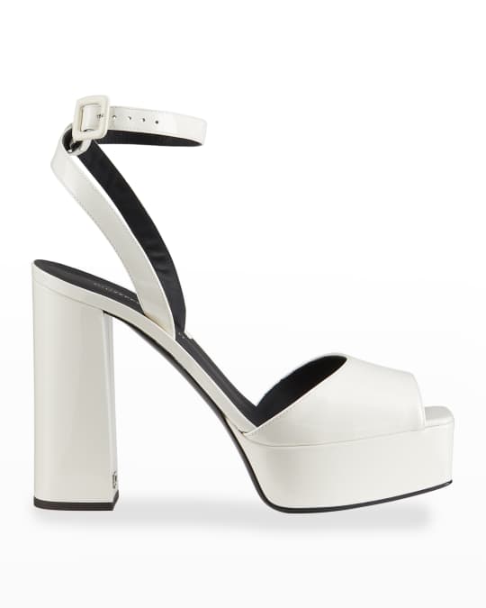 Giuseppe Zanotti Patent Platform Ankle-Wrap High-Heel Sandals | Neiman ...