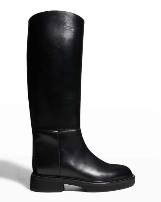 Khaite Derby Leather Knee Riding Boots | Neiman Marcus