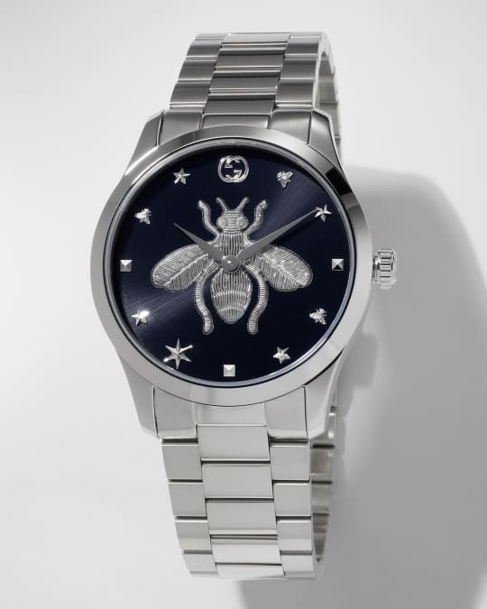 Gucci 38mm G-Timeless Bee Watch with 3-Link Bracelet | Neiman Marcus