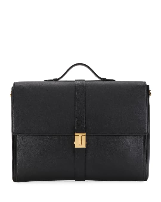 TOM FORD Men's T-Clip Leather Briefcase | Neiman Marcus