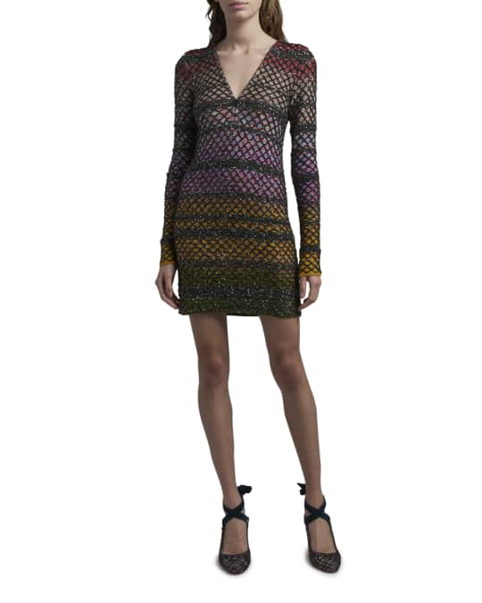 Missoni Beaded Fishnet Overlay Dress | Neiman Marcus