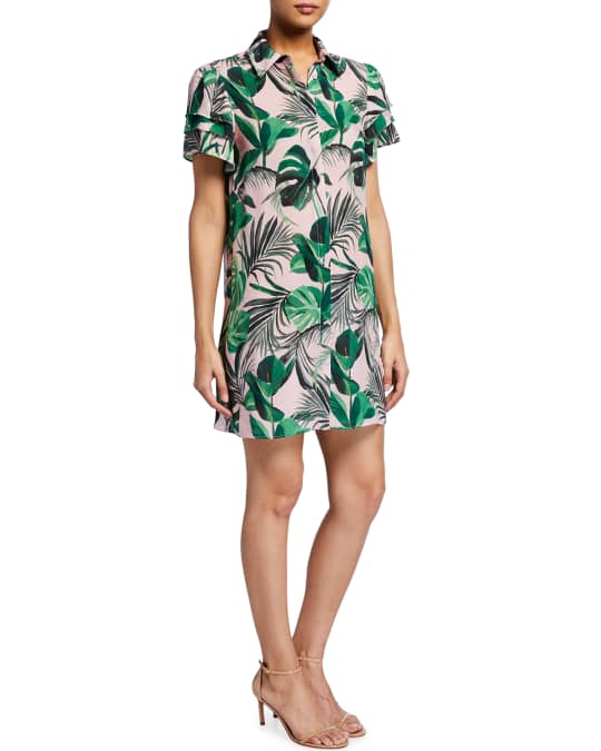 Alice + Olivia Jem Short-Sleeve Shirtdress | Neiman Marcus