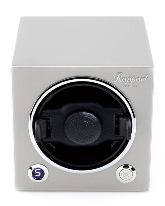 Rapport Evolution Cube Watch Winder Platinum Silver Neiman Marcus